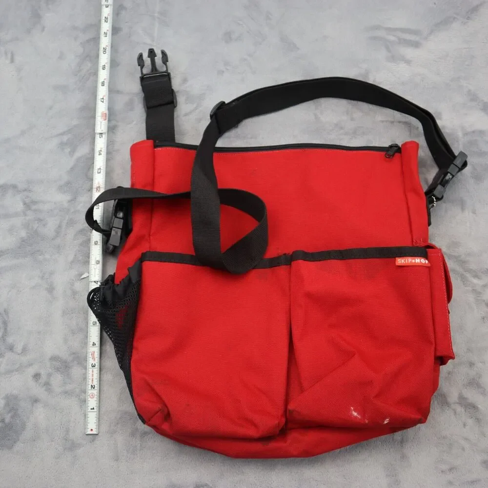 Skip Hop Bag Duo Delux Diaper Baby Unisex Gender Neutral Messenger Red Black